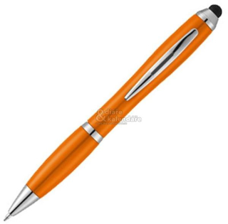 10 ks Oranžové kuličkové pero OKAY se stylusem, oranžové, černá náplň