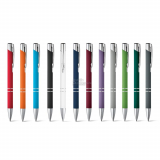 10 ks Kovové kuličkové pero BETA, pogumované, barva dle výběru, balení 10 ks