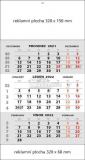 20 ks Tříměsíční nástěnný kalendář šedý STANDARD, 2022