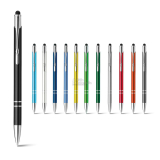 100 ks Kovové kuličkové pero kovové se stylusem, barva na vyžádání
