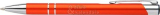 10 ks Matné hliníkové kuličkové pero LARA, oranžové