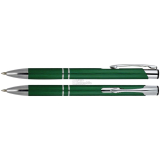 1 ks Kovové kuličkové pero BETY zelené s broušeným povrchem