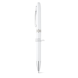 Kuličkové bílé pero s kovovým kroužkem, 10 ks