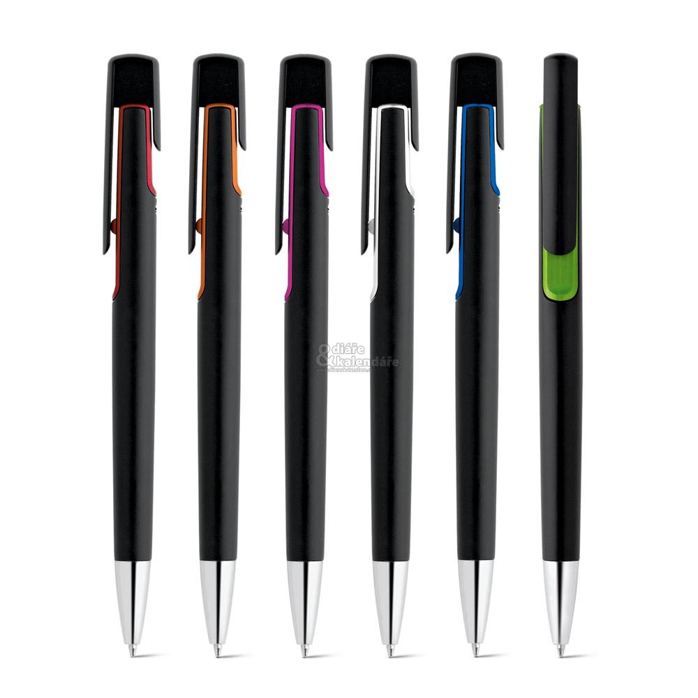 50 ks Kuličkové pero BRIGT s kovovým povrchem a barevnými doplňky