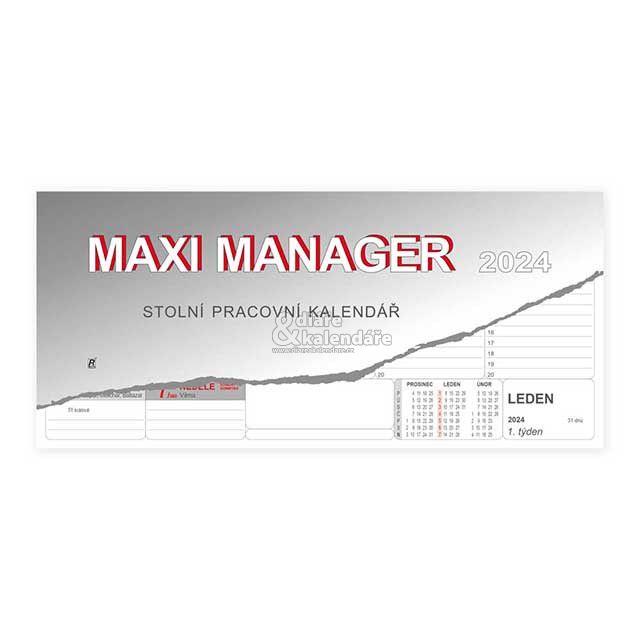 1 ks MAXI MANAGER 2024 stolní kalendář, 32x17,5 cm