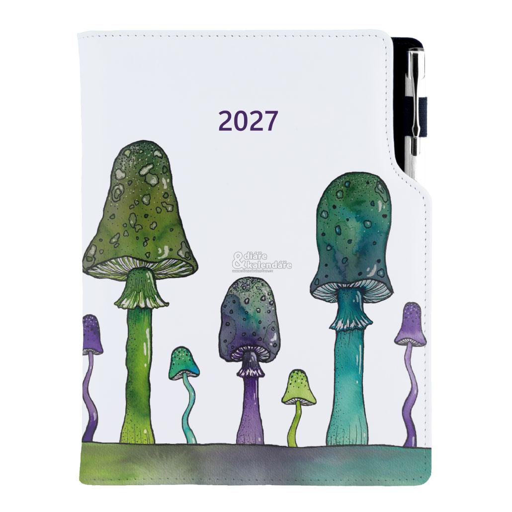 Diář DESIGN B5 týdenní 2027 s propiskou, Houby