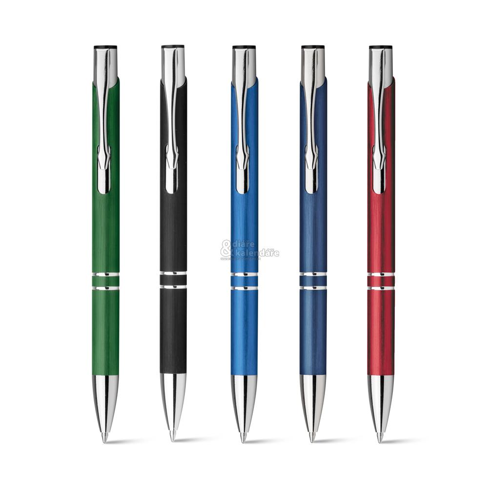 10 ks Kovové kuličkové pero BETA, s broušeným povrchem, barva dle výběru