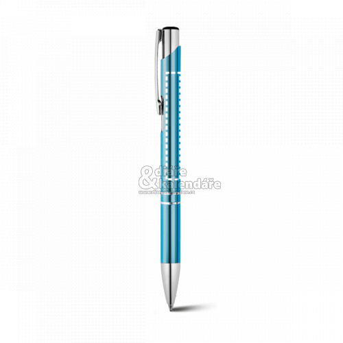 Kovové kuličkové pero BETA lesklé modré, balení 1ks