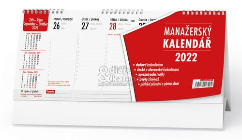 1ks MANAGERSKÝ KALENDÁŘ 2022, červený stolní kalendář