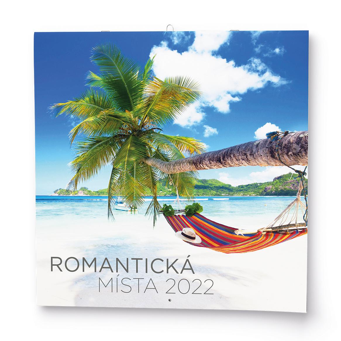 Romantická místa, nástěnný poznámkový kalendář, 2022