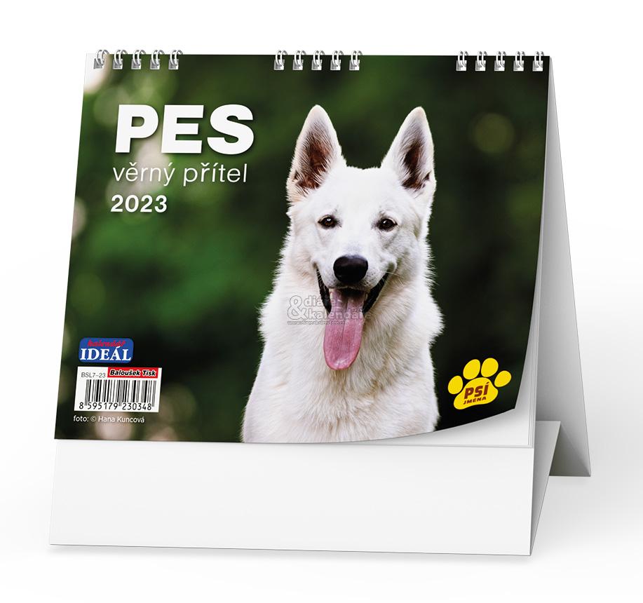 Stolní kalendář - IDEÁL - Pes - věrný přítel /s psími jmény/ 2023