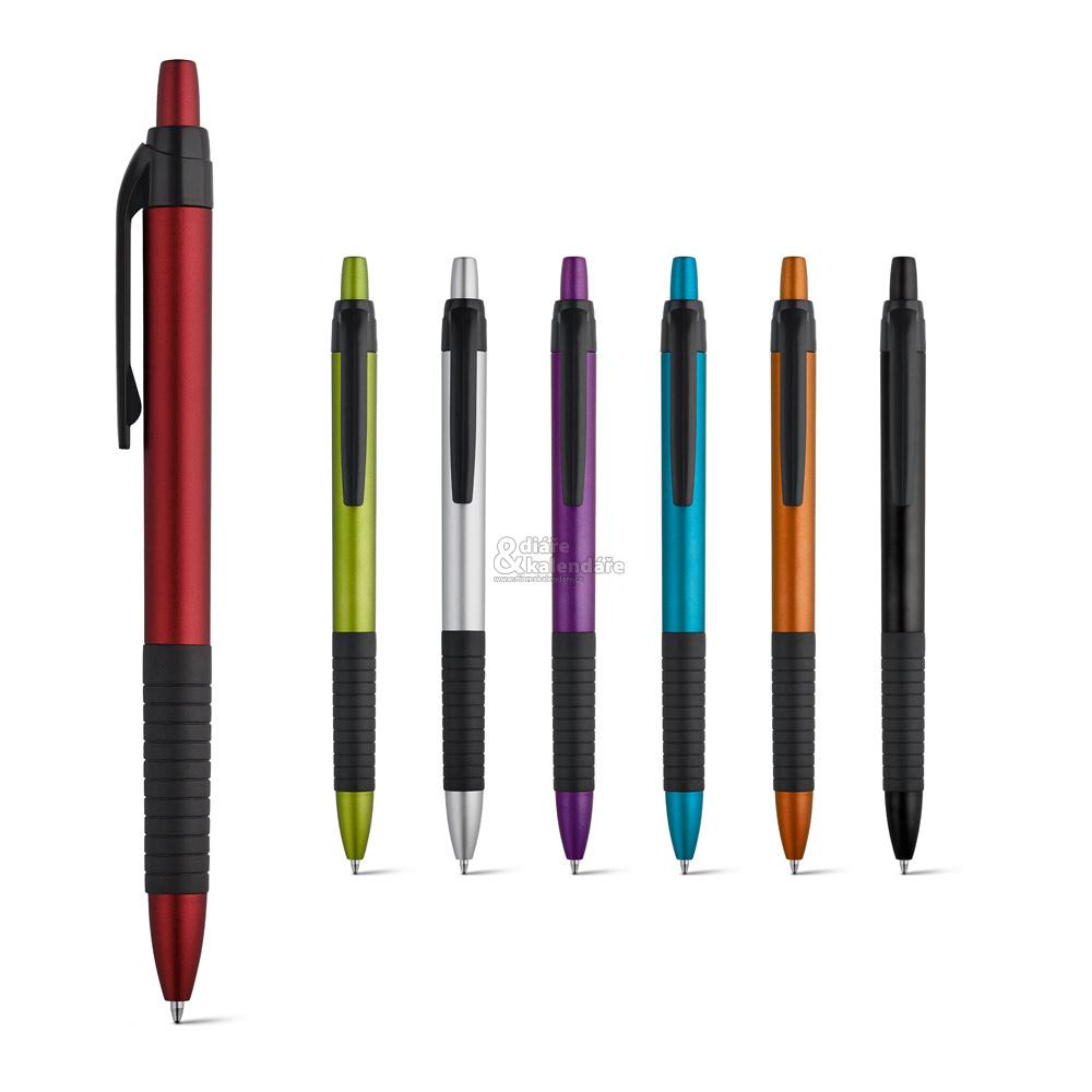 1 ks Kuličkové pero Kurl černé s kovovým povrchem a barevnými doplňky