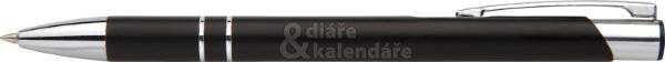 10 ks Matné hliníkové kuličkové pero LARA, černé
