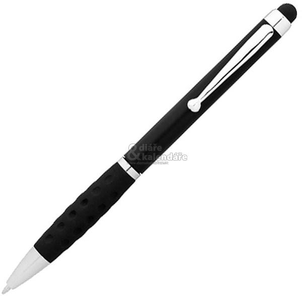 10 ks Kuličkové černé pero - modrá náplň a stylus hrot