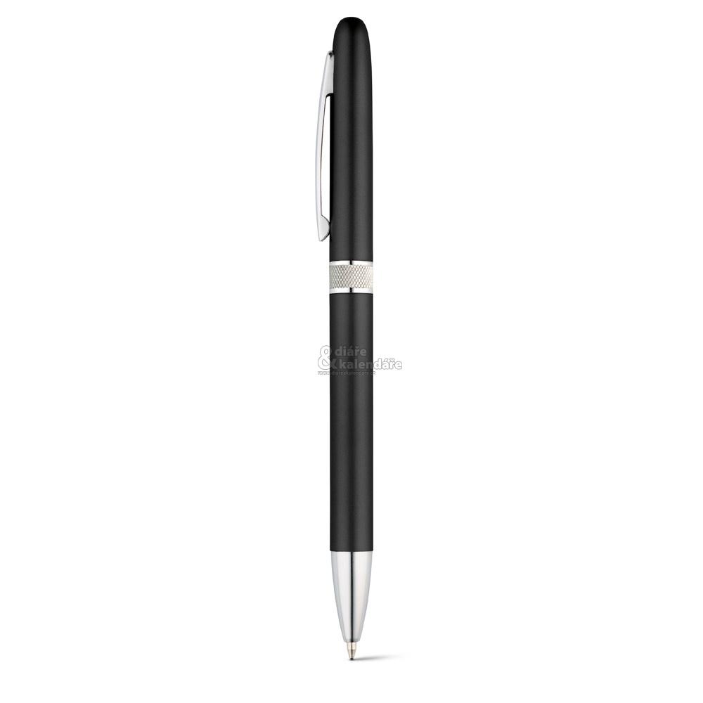 Kuličkové černé pero s kovovým kroužkem, 10 ks