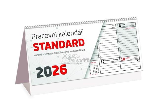 Stolní týdenní pracovní bezobrázkový kalendář STANDARD, 2026