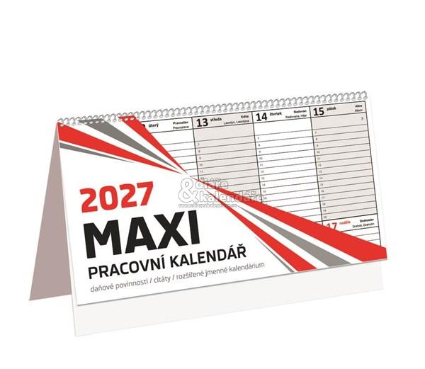 Stolní týdenní bezobrázkový pracovní kalendář MAXI, 2027