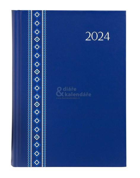 COLOR MINI 2024, denní diář A6 modrý