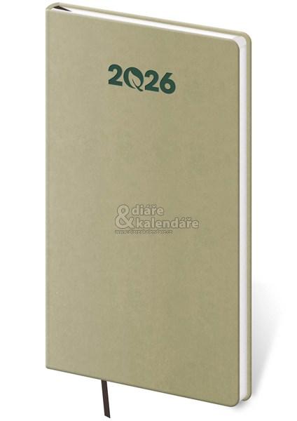 EKO 2026, světle zelený kapesní diář s výsekem, 2025