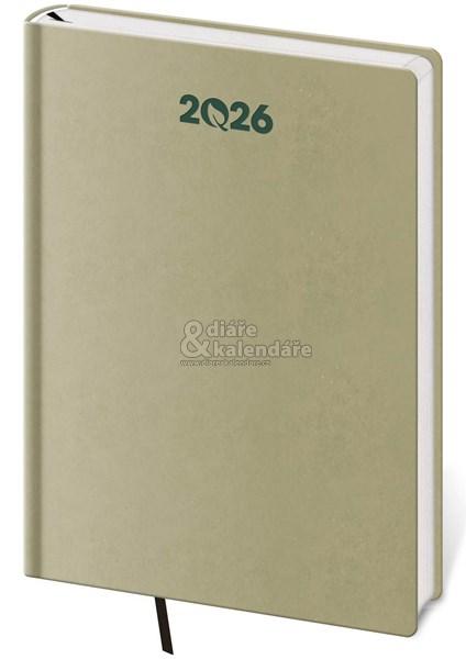 EKO 2026, světle zelený týdenní A5 diář s výsekem