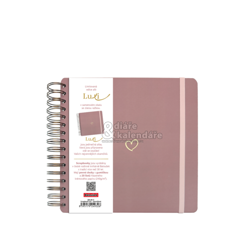 Scrapbook Luxi - 210x210 - lamino - starorůžová, srdce