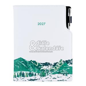 Diář DESIGN denní A5 2027 český - bílá - Hory