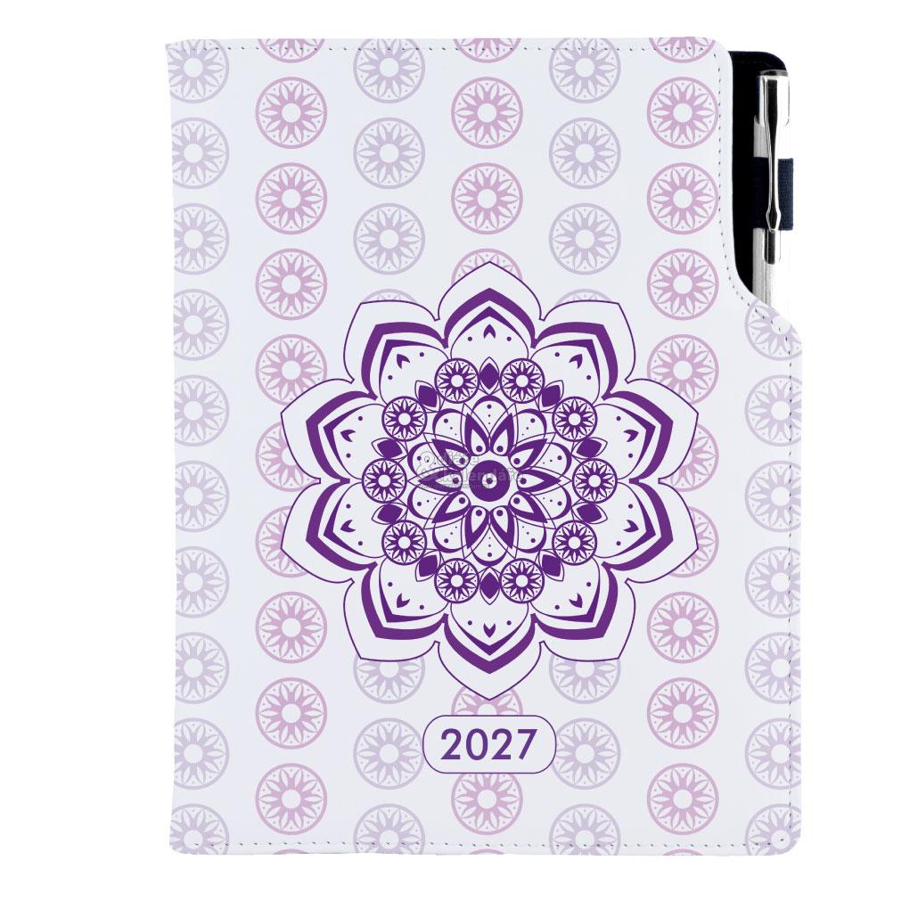Diář DESIGN B5 týdenní 2027 s propiskou, Mandala fialová