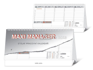 100 ks MAXI MANAGER 2023 stolní kalendář, 32x17,5 cm