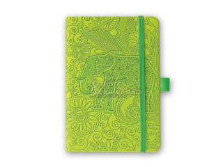 linkovaný zápisník Lany ELEPHANT s gumičkou zelený