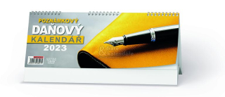 Daňový kalendář 2023, žlutý stolní pracovní kalendář