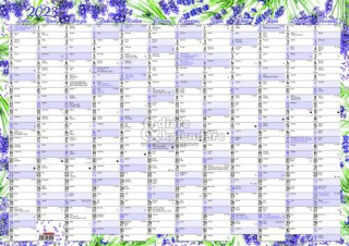 Nástěnný roční kalendář (600x420 mm) - Levandule