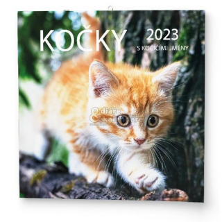 Kočky, nástěnný poznámkový kalendář, 2023