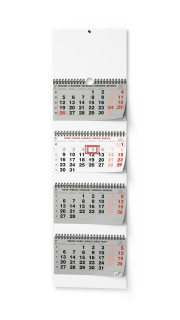Čtyřměsíční nástěnný SKLÁDANÝ kalendář šedý, 2023
