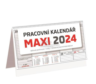 Stolní týdenní bezobrázkový pracovní kalendář MAXI, 2024