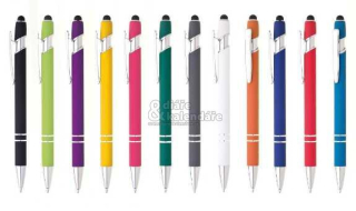 100 ks Kovové kuličkové pero CLASSIC SOFT LUX, barva dle výběru, stříbrné doplň.