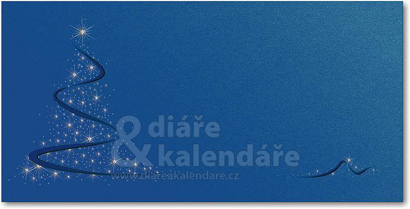Modrá jednodílná novoročenka s vánočním stromkem